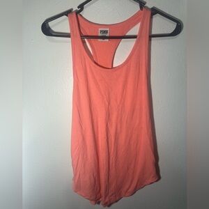 PINK - Coral, Ribbed Razor Back Tank Top - Size M